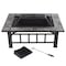 Nature Spring Nature Spring Marble Rectangular Fire Pit and Wood Burning Set, 37 inches with Cover and Log Poker 484224QLY - alternate 3